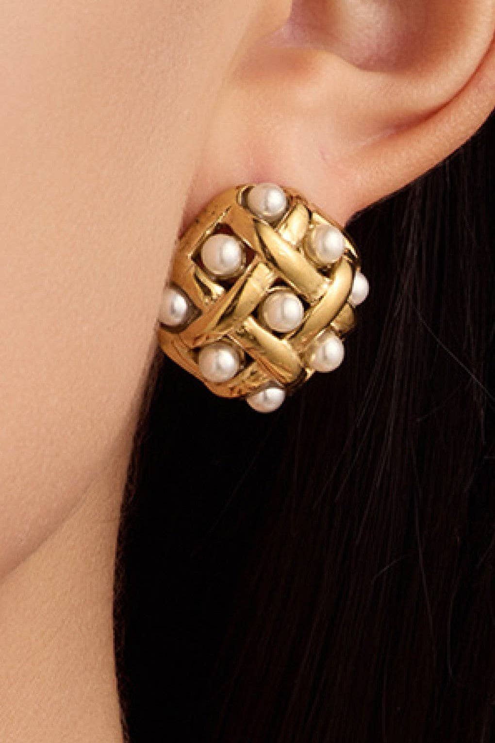 18K Gold PVD Plated Waterproof Stainless Steel Stud Earrings