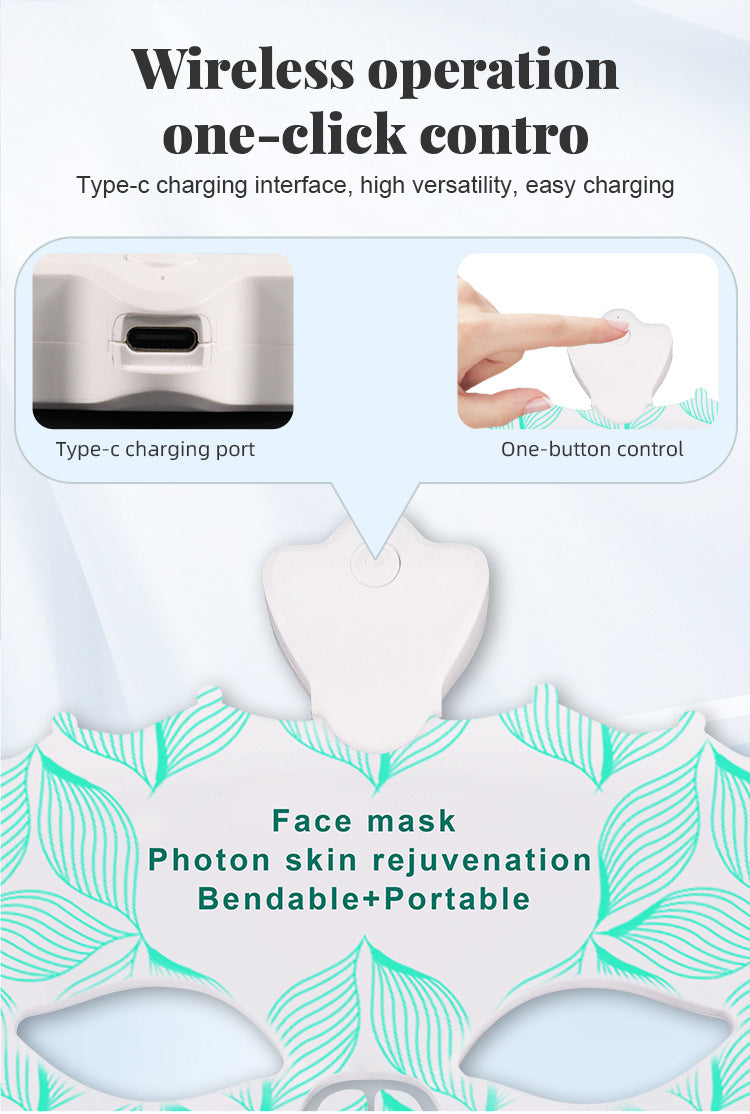 7-Color LED Silicone Facial Mask – Rechargeable Light Therapy Device