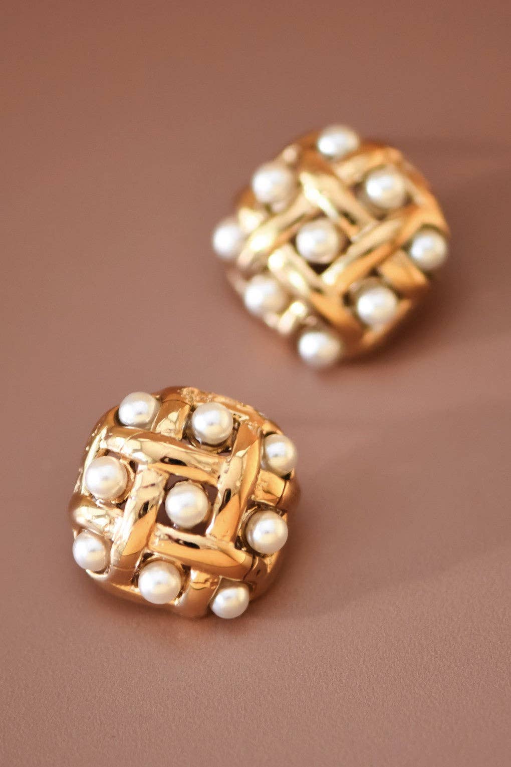 18K Gold PVD Plated Waterproof Stainless Steel Stud Earrings