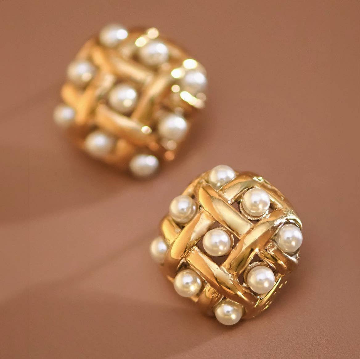 18K Gold PVD Plated Waterproof Stainless Steel Stud Earrings