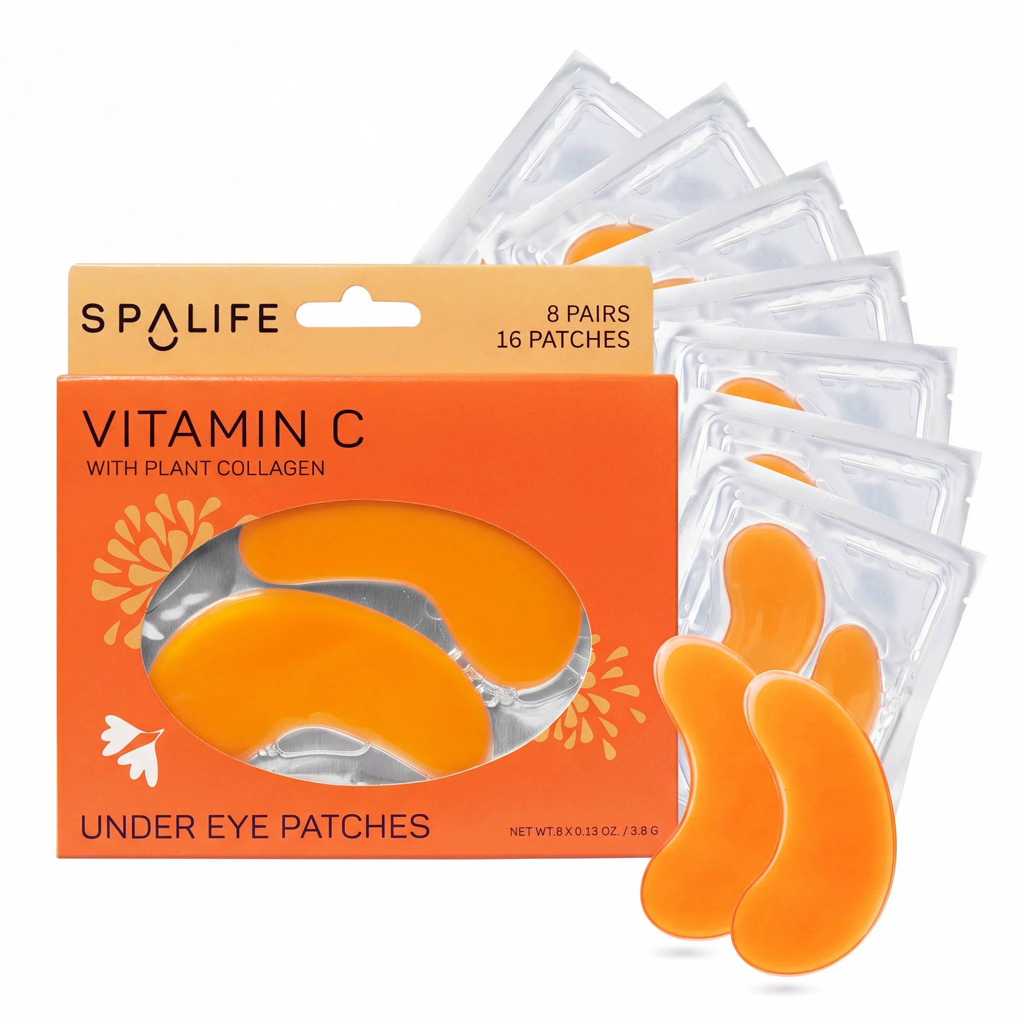 Vitamin C Hydrogel Under Eye Patches with Plant Collagen – 8 Pairs