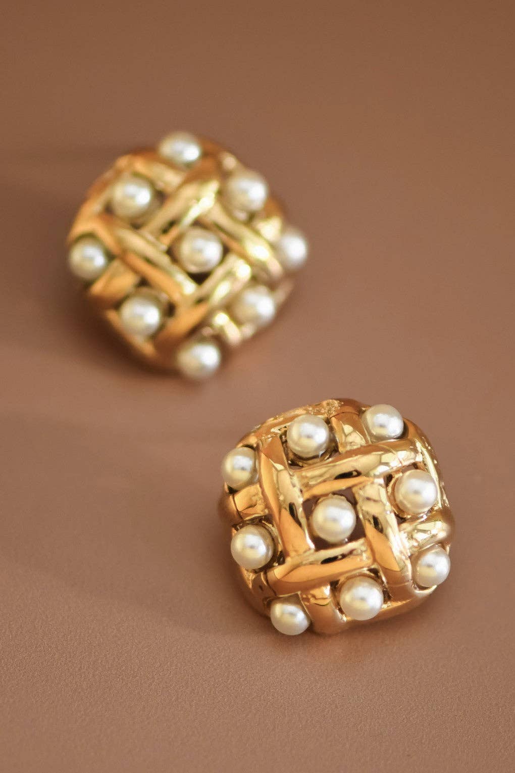 18K Gold PVD Plated Waterproof Stainless Steel Stud Earrings