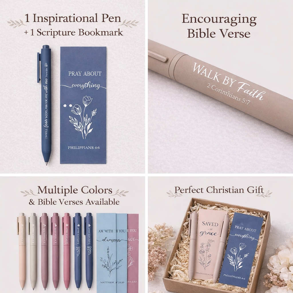 Christian Pen & Bookmark Gift Set – Inspirational Bible Verse