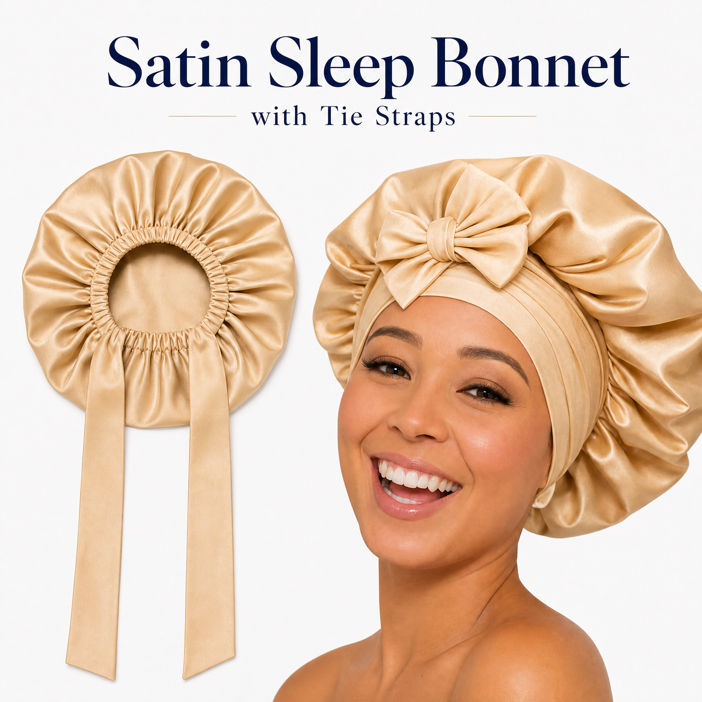 Satin Luxe Double-Lined Hair Bonnet – Frizz Control & Moisture Retention