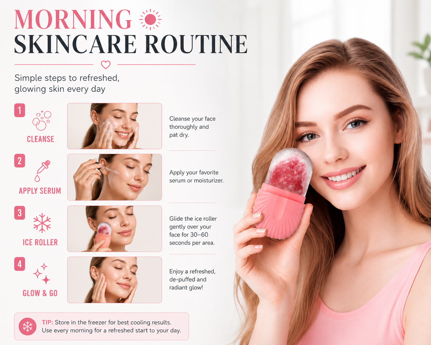 Facial Ice Roller — De-Puff & Glow in Minutes ✨