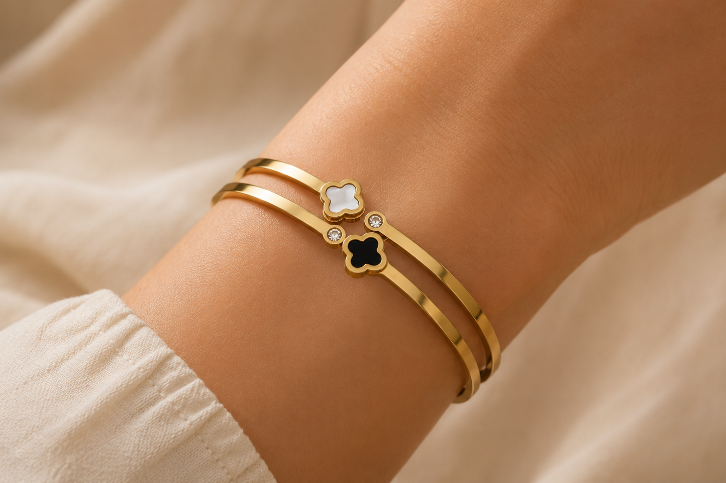 18K Gold PVD Plated Waterproof Stainless Steel Bangle