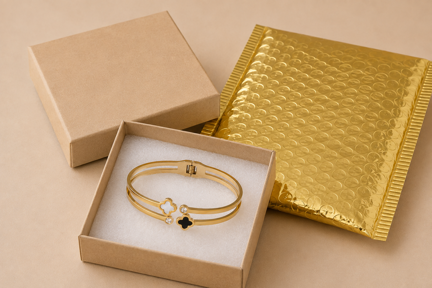 18K Gold PVD Plated Waterproof Stainless Steel Bangle