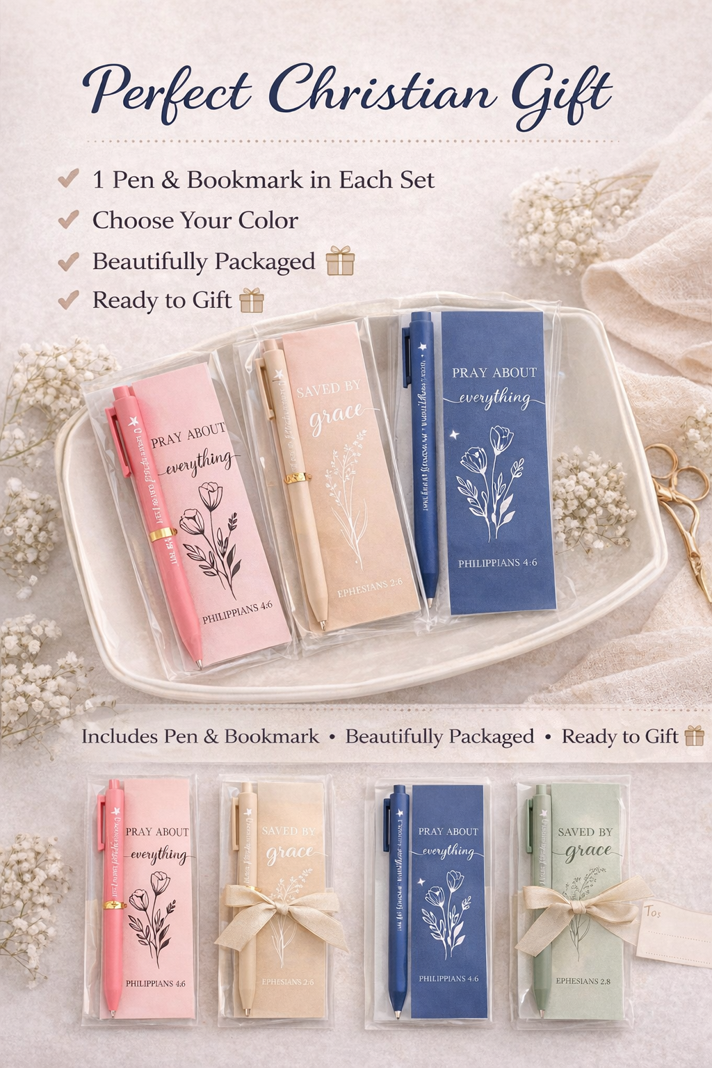 Christian Pen & Bookmark Gift Set – Inspirational Bible Verse