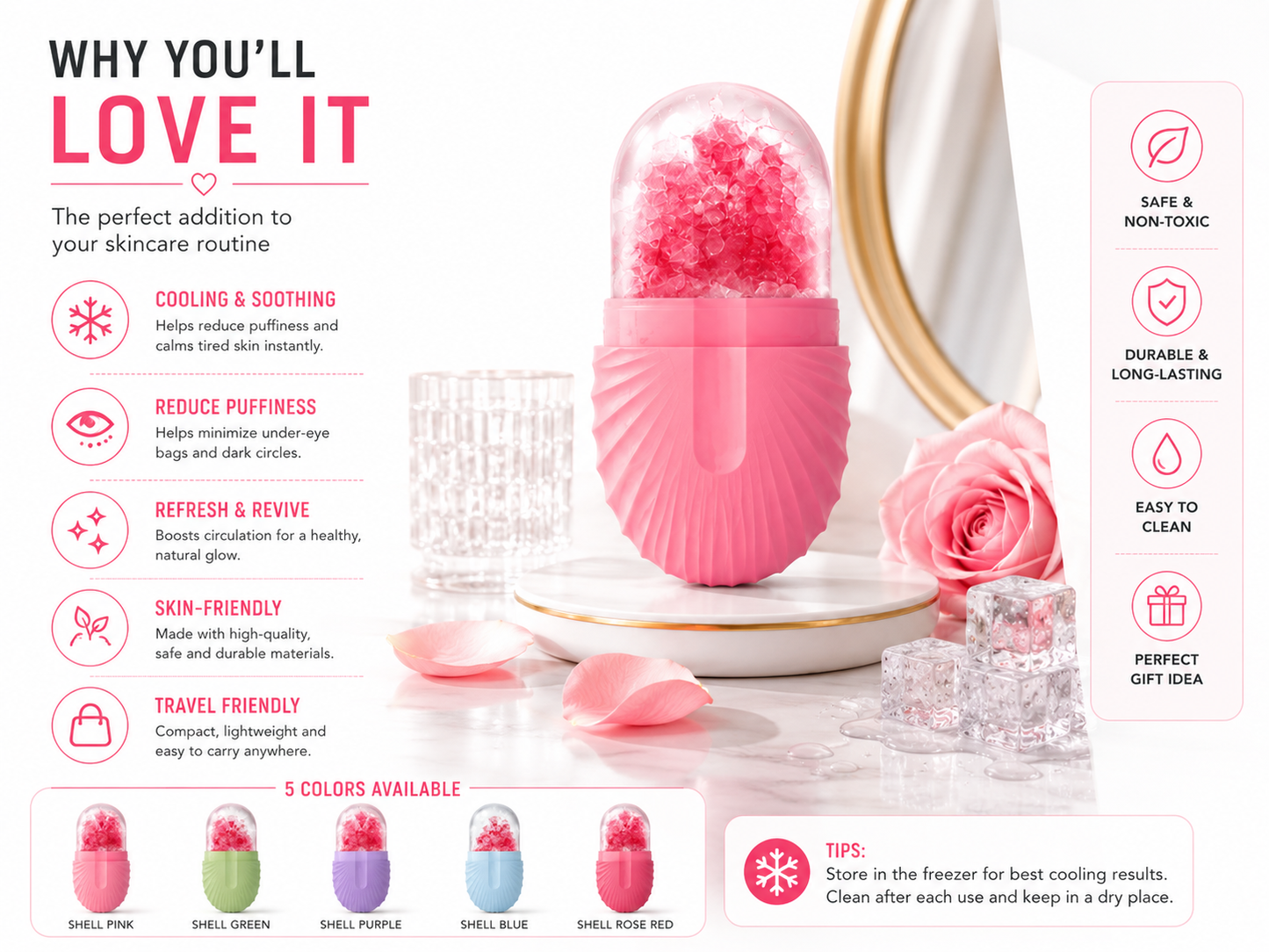 Facial Ice Roller — De-Puff & Glow in Minutes ✨
