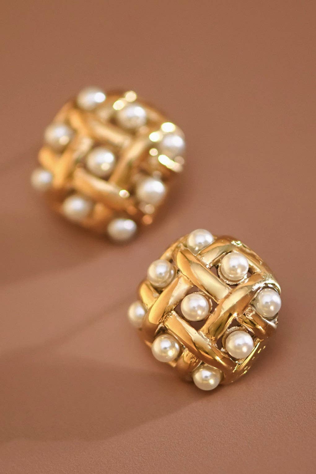 18K Gold PVD Plated Waterproof Stainless Steel Stud Earrings