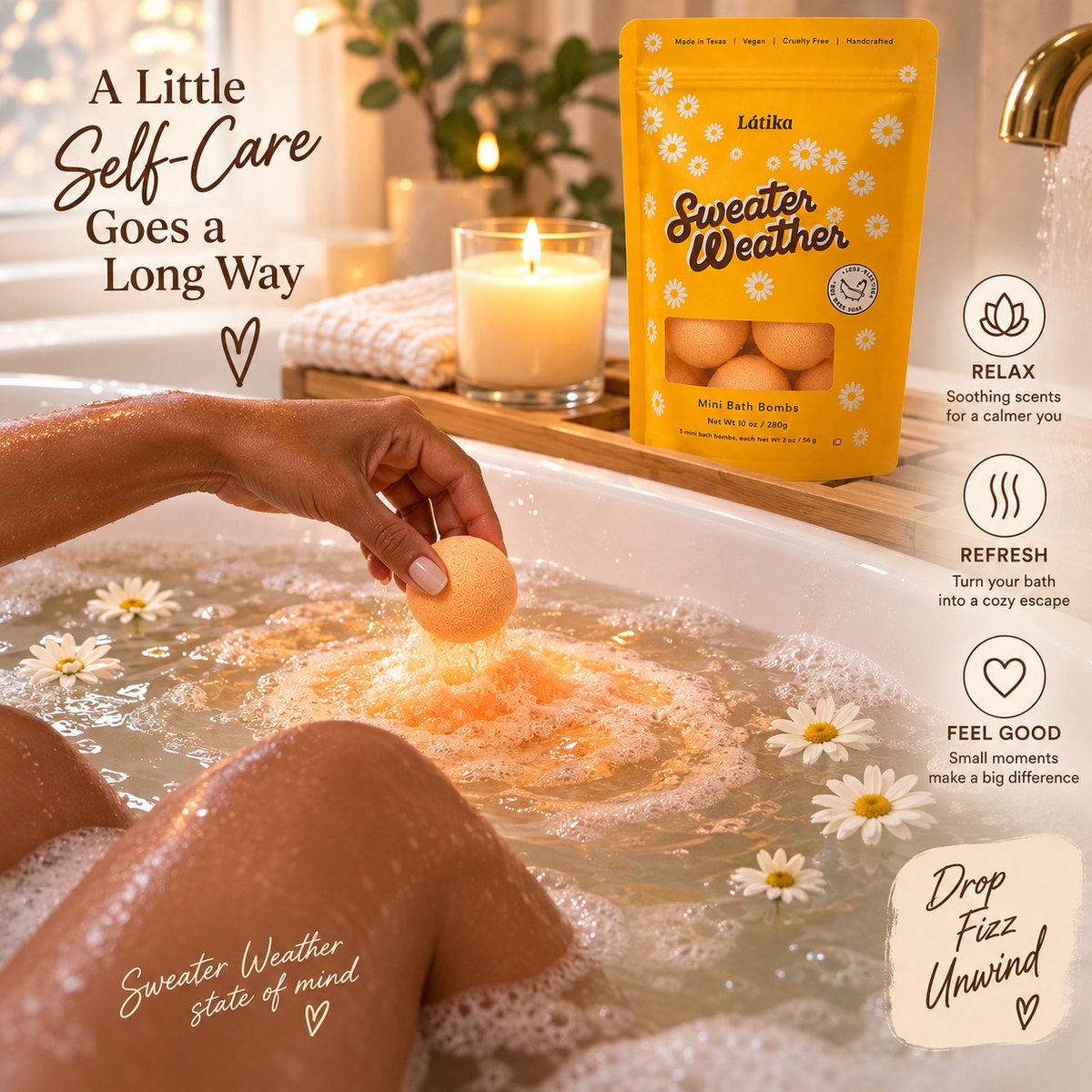 Latika Sweater Weather Mini Bath Bombs – Set of 5