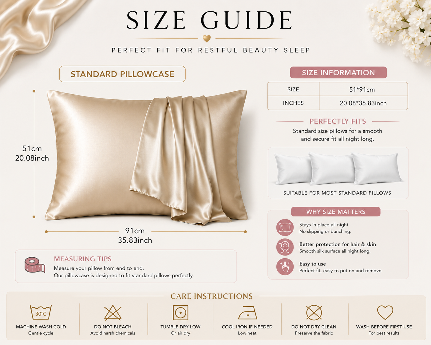 Silk Satin Pillowcase — Wake Up Flawless ✨