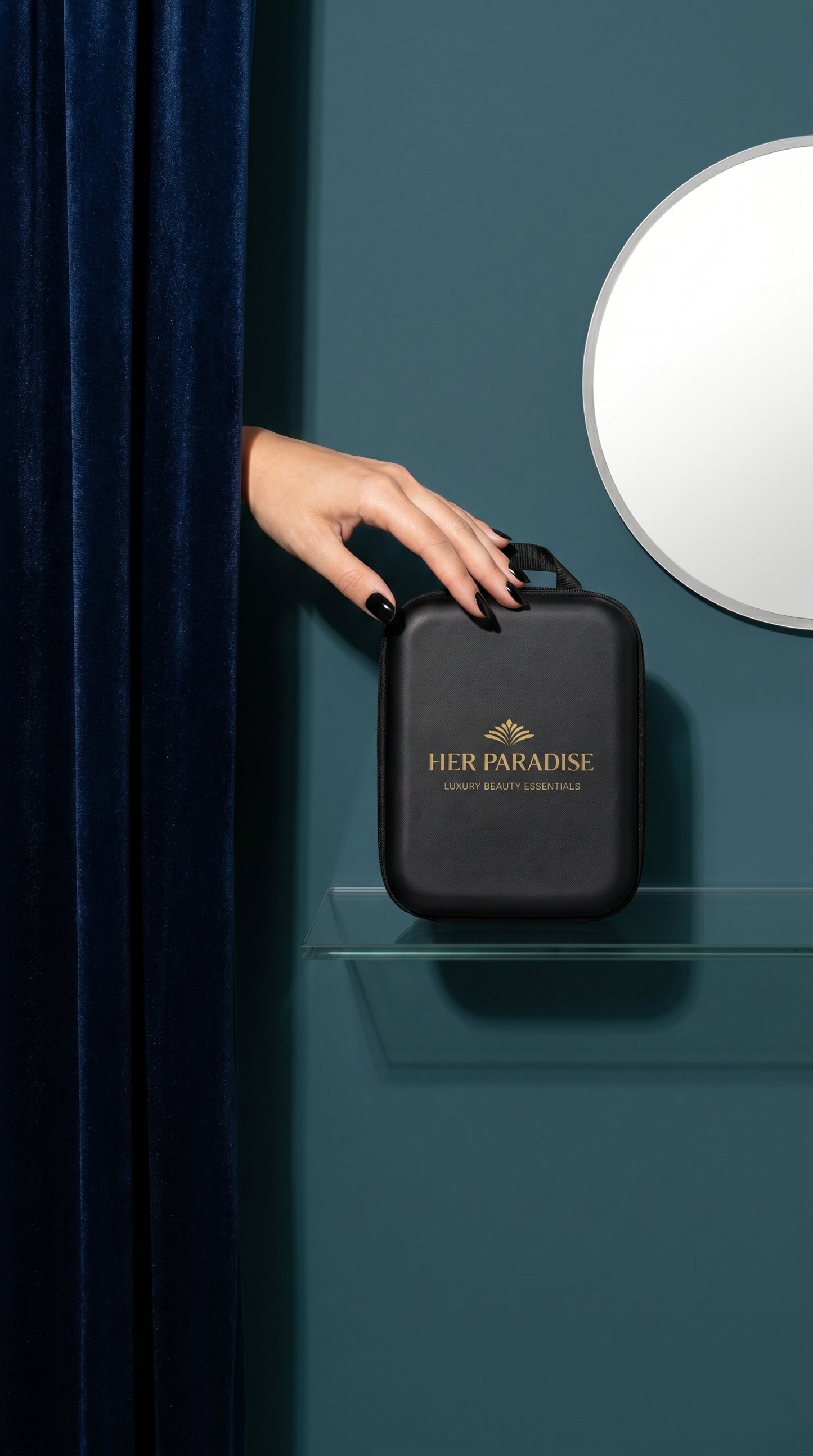 Her Paradise LED Makeup Case with Mirror & 8-Piece Brush Set