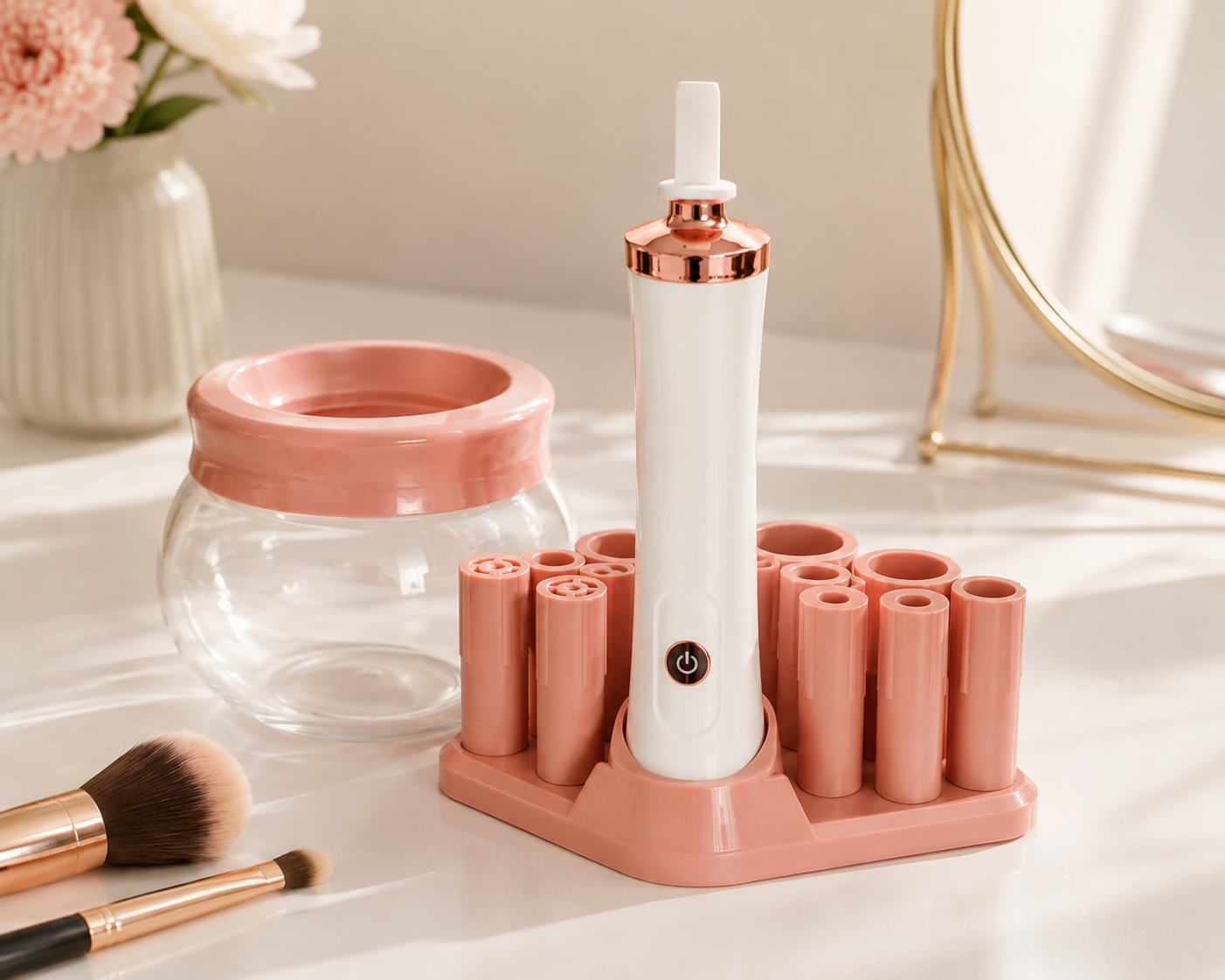 Electric Makeup Brush Cleaner – Rose Gold