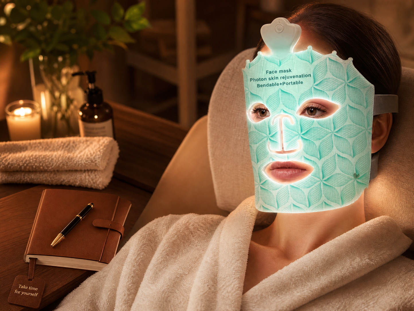 7-Color LED Silicone Facial Mask – Rechargeable Light Therapy Device