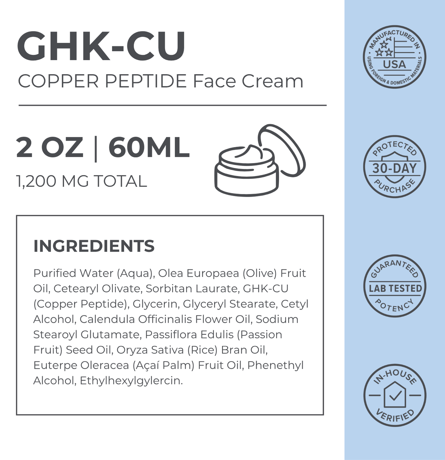GHK-Cu Copper Peptide Face Cream | Firming & Anti-Aging Moisturizer