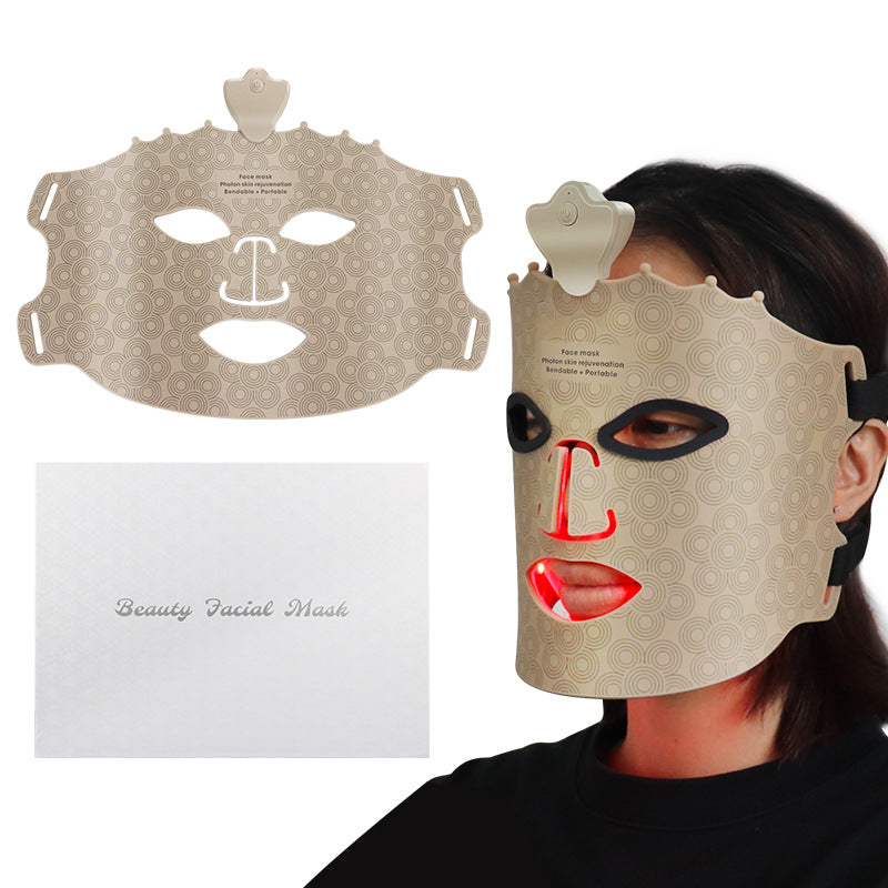 7-Color LED Silicone Facial Mask – Rechargeable Light Therapy Device