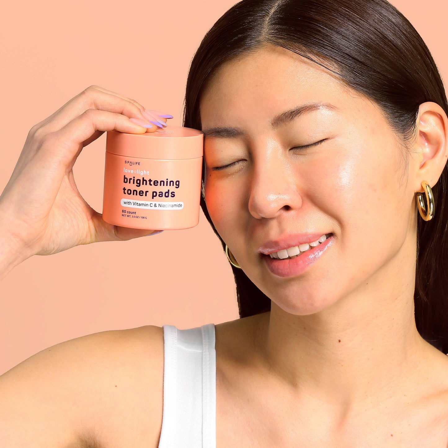 Korean Brightening Toner Pads with Vitamin C & Niacinamide – 60 Count