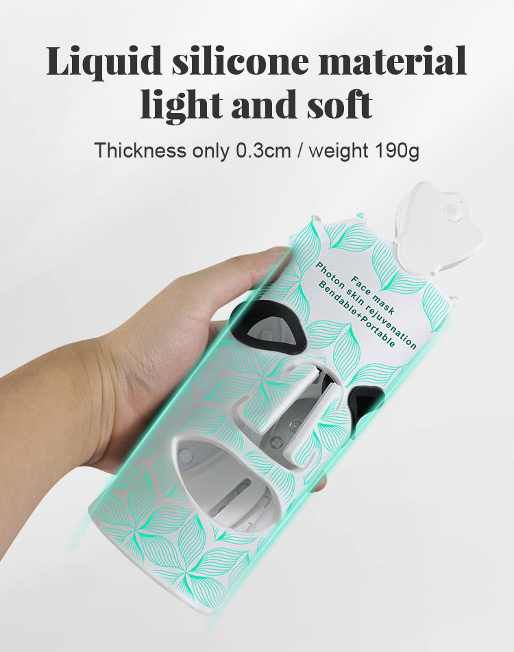 7-Color LED Silicone Facial Mask – Rechargeable Light Therapy Device